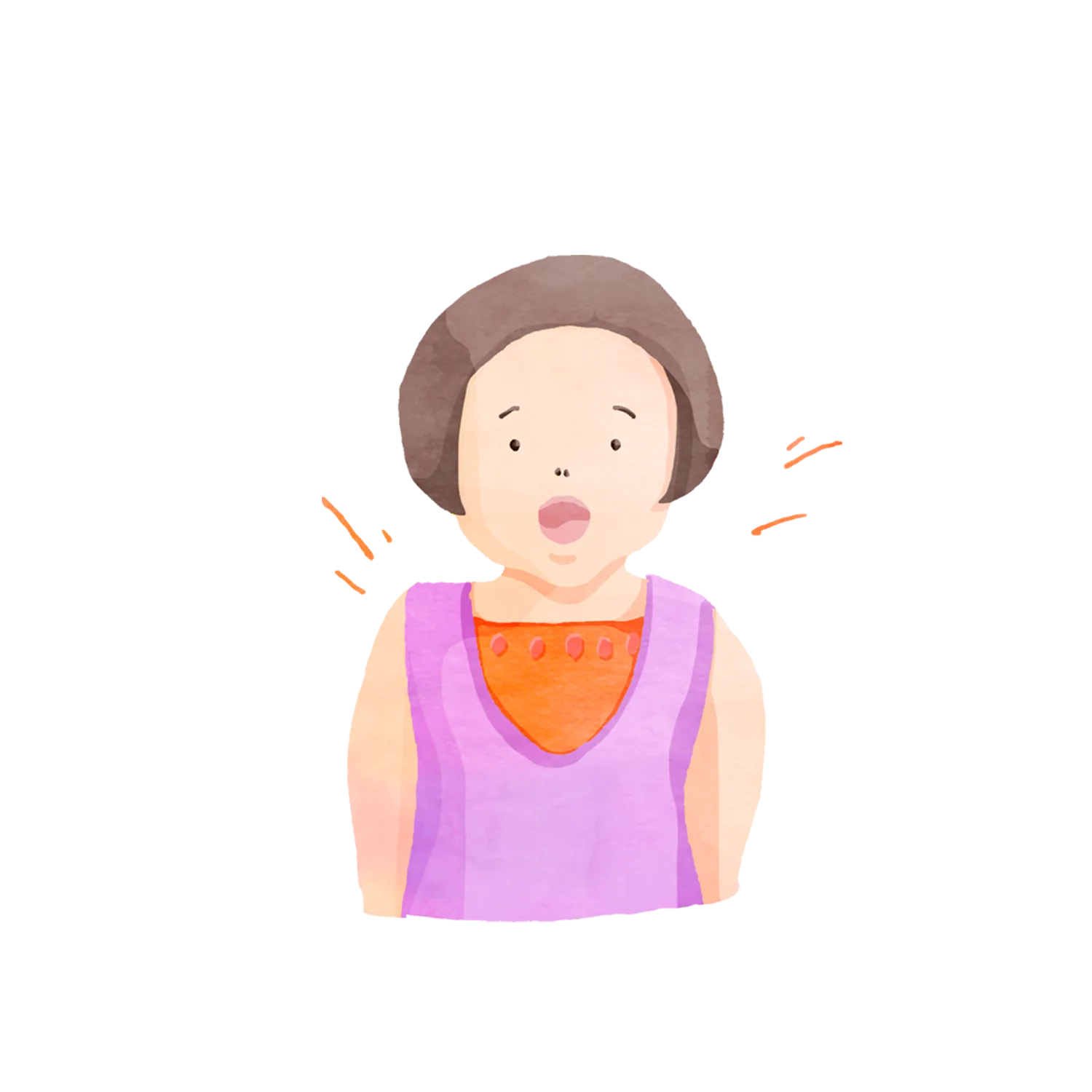 大きく口を開けて話す女の子のイラスト